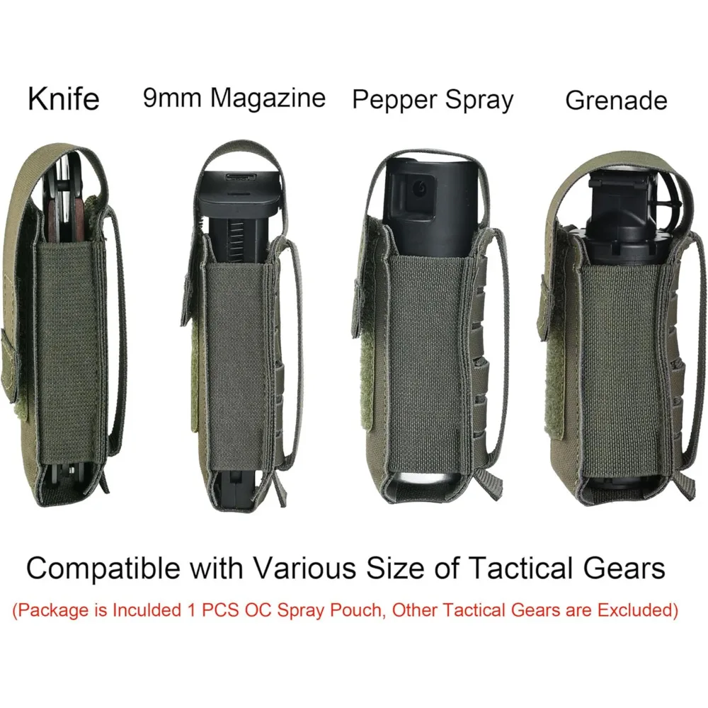Bolsa táctica Molle OC para pulverización de pimienta, bolsa elástica de 9mm, soporte para linterna de revista, chaleco de caza, cinturón de batalla, accesorios - imagen 3