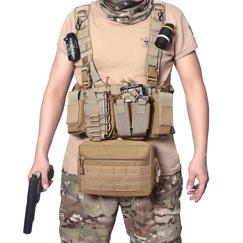 Molle-bolsa táctica para el pecho, chaleco militar de caza, portador de placa para CPC AVS JPC - imagen 5