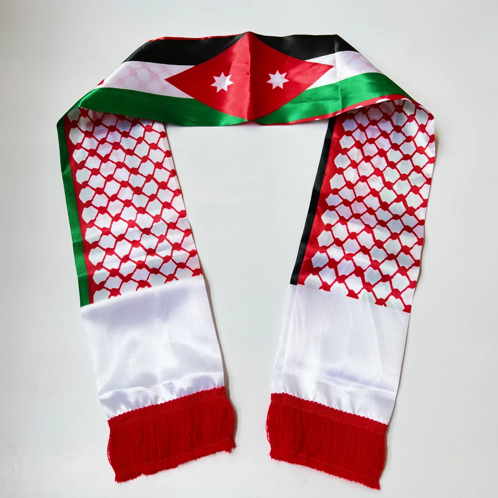 Bufanda bandera de Jordania impresión en satén, personalizable - imagen 2