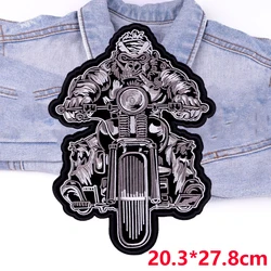 Parche bordado termoadhesivo motociclista punk – Planchable para ropa