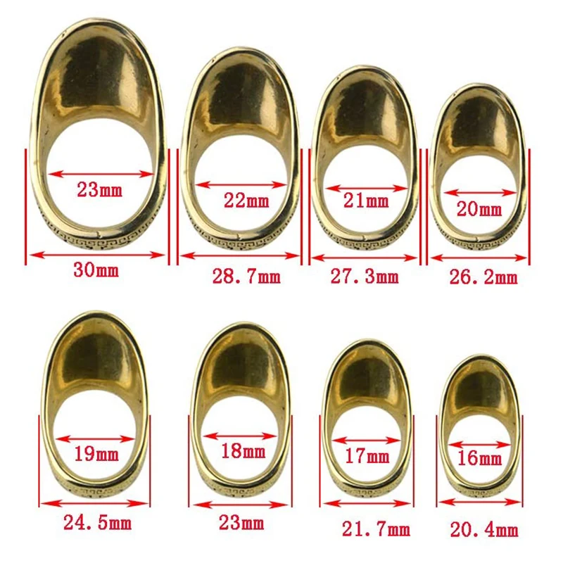 Protector de dedo de latón para deportes al aire libre, hebilla de protección para el dedo, arco de tiro con arco, accesorios de caza, 16-23mm, 1 piezas - imagen 3