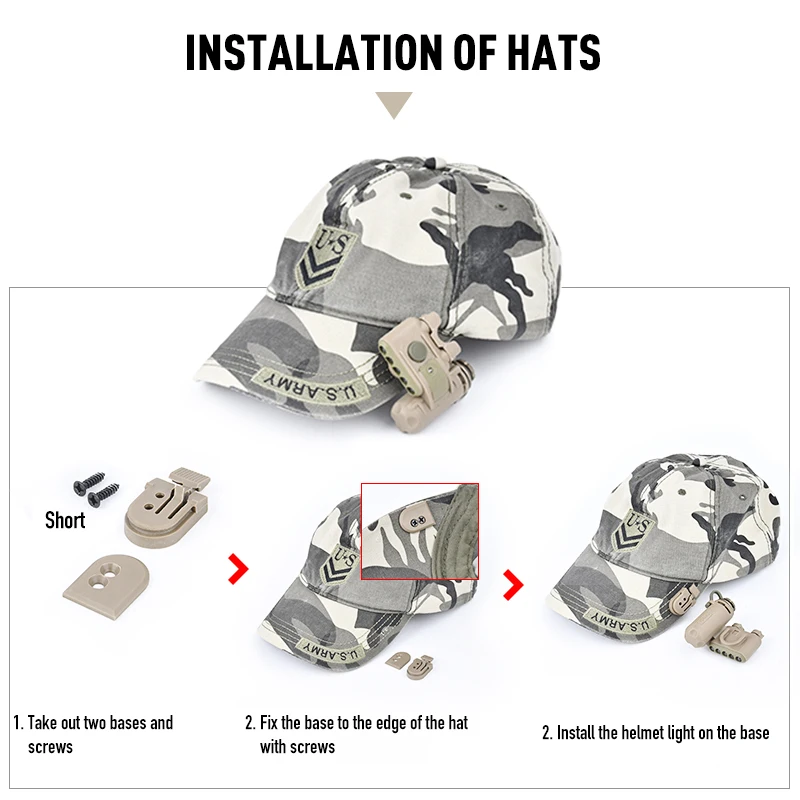 Luz Táctica Rápida para Casco Airsoft WADSN GEN 2 - LED Doble (Rojo/Blanco) - Lámpara de Exploración para Casco, Ideal para Caza, Aire Libre y Accesorios de Armas - imagen 4