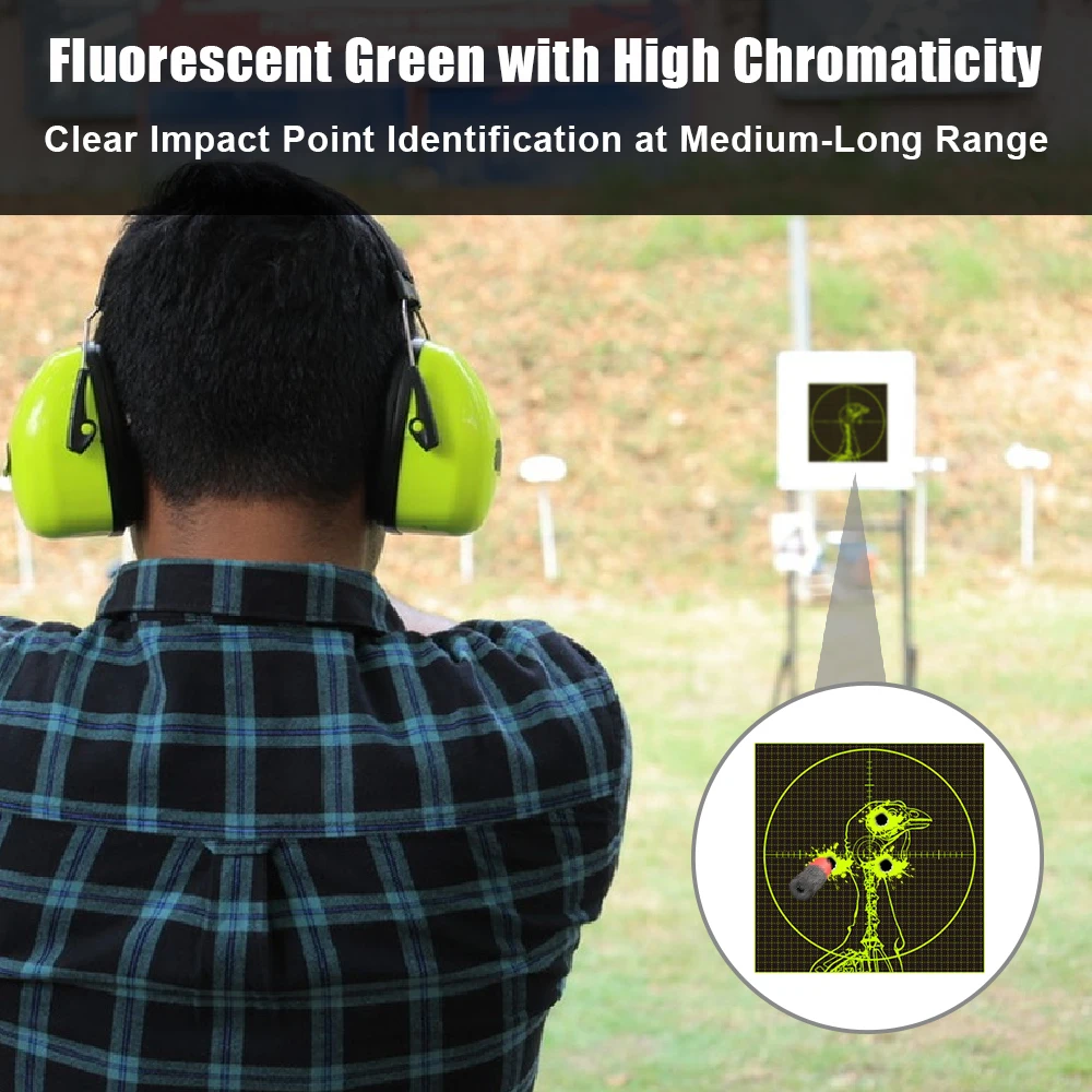 100 Uds. Pegatinas autoadhesivas para objetivo de tiro de 4x4 pulgadas, papel de destino reactivo para salpicaduras y salpicaduras para práctica de tiro - imagen 3