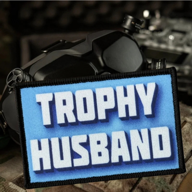 Parche con estampado de trofeo para marido, chaleco táctico, gancho y bucle, sombrero, insignia de moral, mochila, pegatinas decorativas, parches para brazalete para ropa - imagen 2
