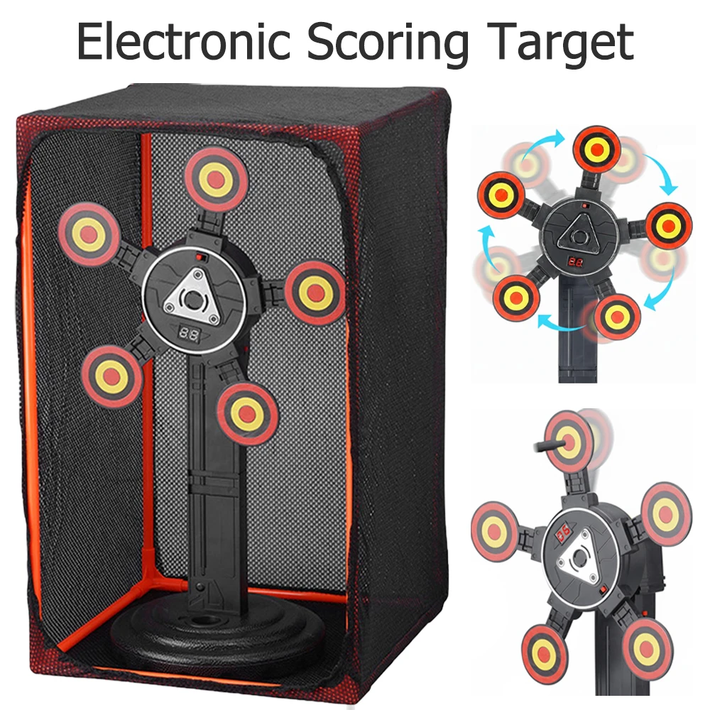 Alcance eléctrico de reinicio automático 360 °   Objetivo de puntuación electrónico giratorio, objetivo de tiro para pistola de juguete, práctica de tiro con pistola BB