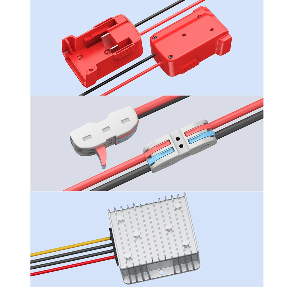 Convertidor reductor de 18V a 12V para batería Milwaukee de 18V DC 12V 20A 240W regulador reductor de voltaje para luces juguetes DIY - imagen 3