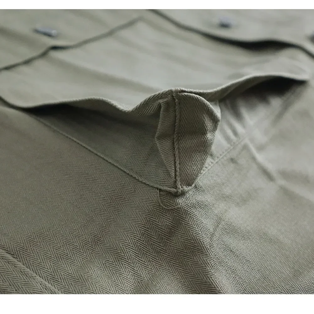 Chaqueta verde HBT de soldado americano de la Segunda Guerra Mundial, camisa deportiva de entrenamiento informal para exteriores para hombre, abrigo táctico informal para exteriores - imagen 4