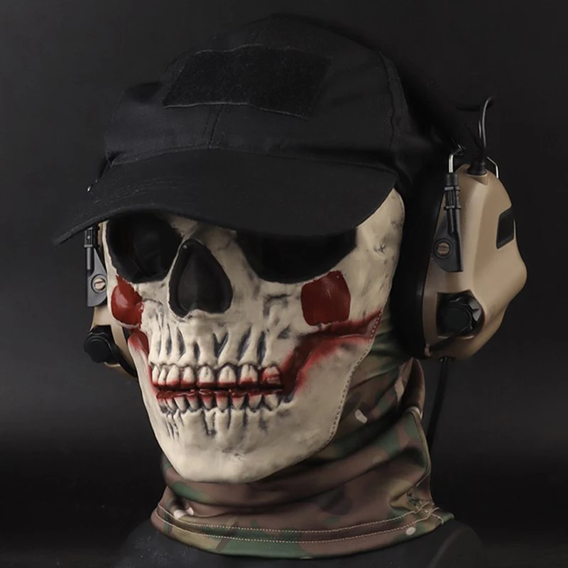 Pasamontañas fantasma esqueleto máscara de esquí fantasma Cod disfraz de Halloween pasamontañas fantasma a prueba de viento máscara de calavera facial Airsoft - imagen 5