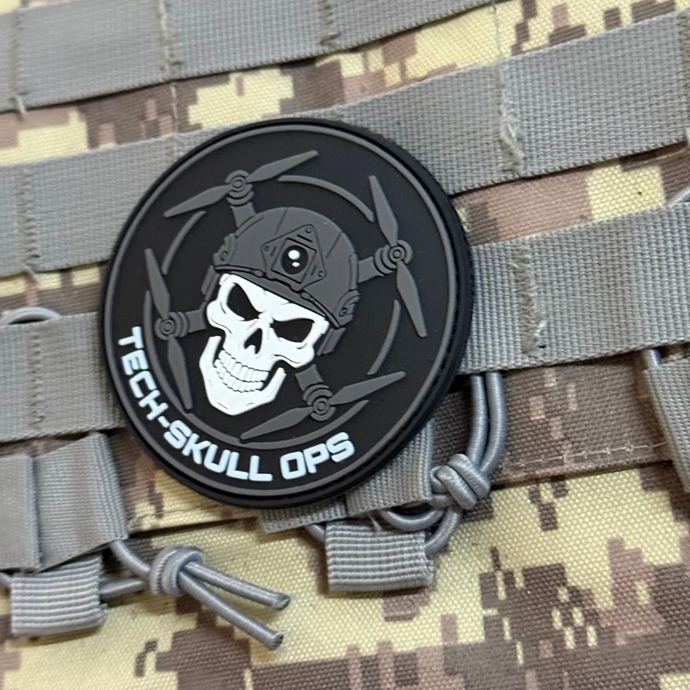 Tech Skull Ops parche táctico 3D PVC adhesivo con gancho - imagen 5