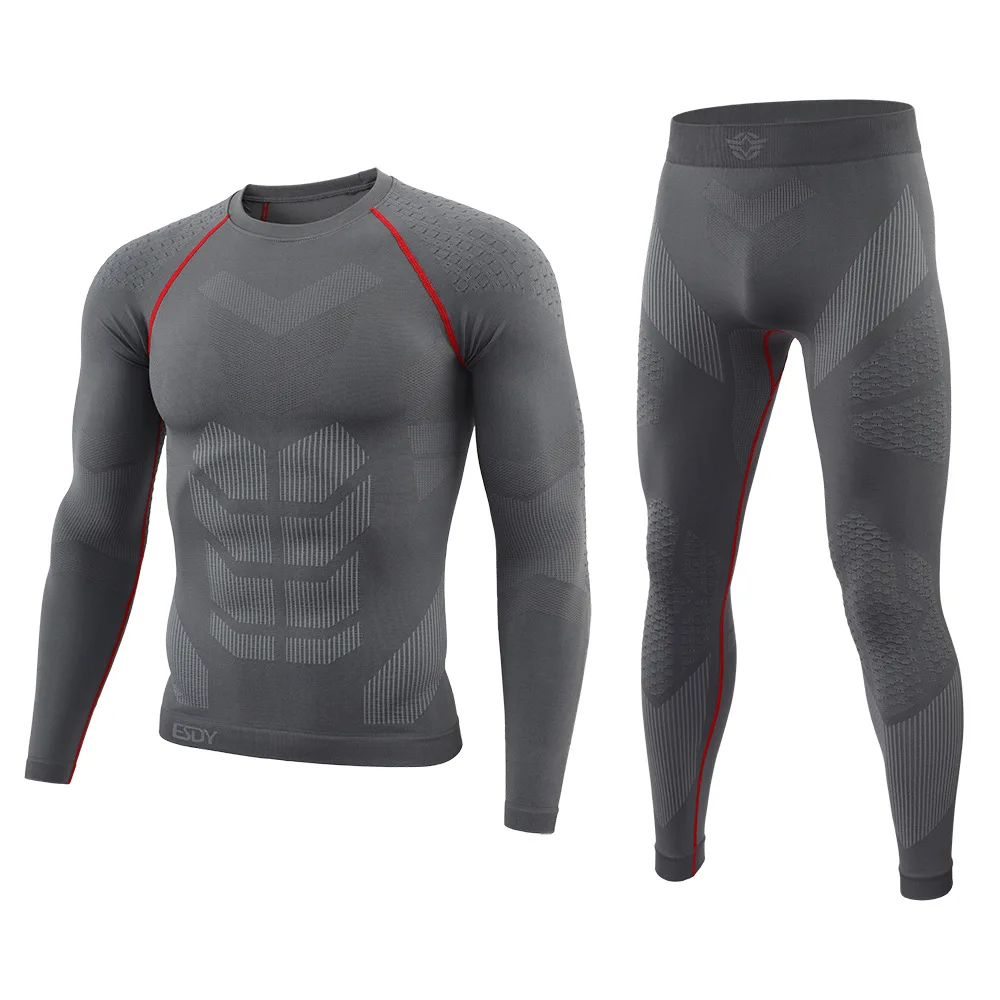 Nueva ropa interior sin costuras No.4 para exteriores para hombre, transpirable, de secado rápido, entrenamiento deportivo, Fitness, Yoga, conjunto, ropa térmica de esquí - imagen 4