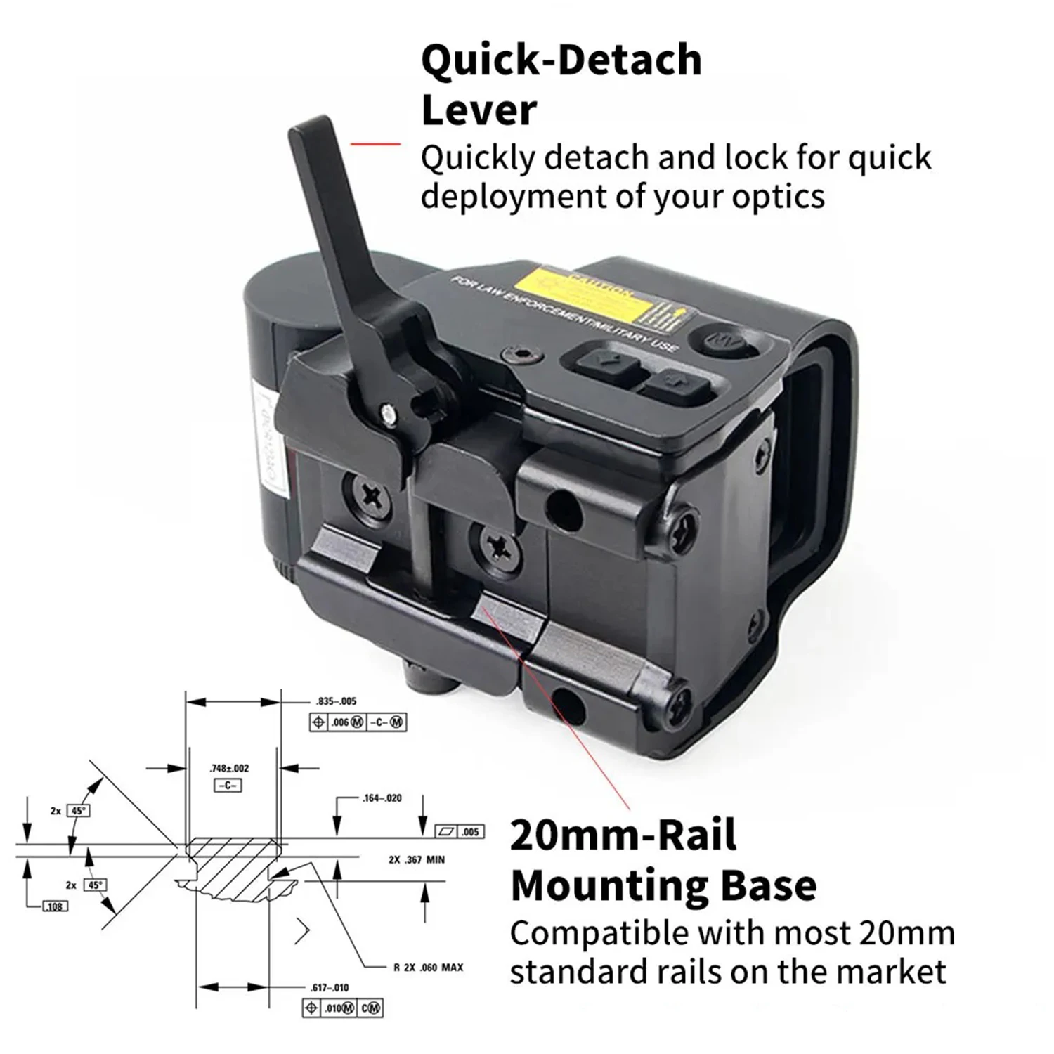 Mira réflex holográfica 558 + G33, mira óptica de punto rojo con combinación de lupa G33 3X, montaje QD con tapa integrada - imagen 5