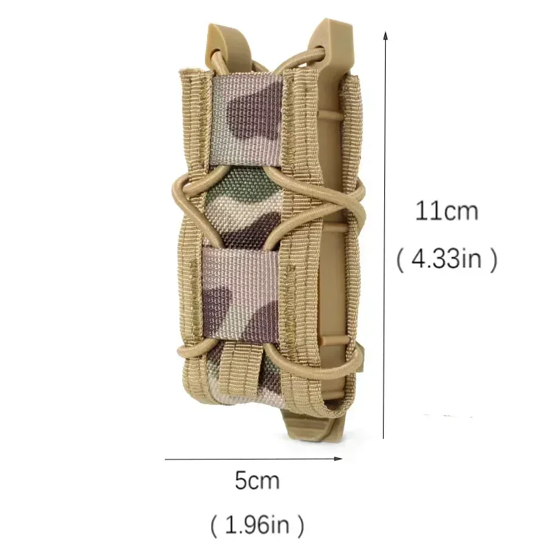 Bolsa táctica para revistas, bolsa individual para pistola de 9MM, bolsas Molle para linterna, soporte para linterna, funda para cuchillo de caza, tiro Airsoft - imagen 2