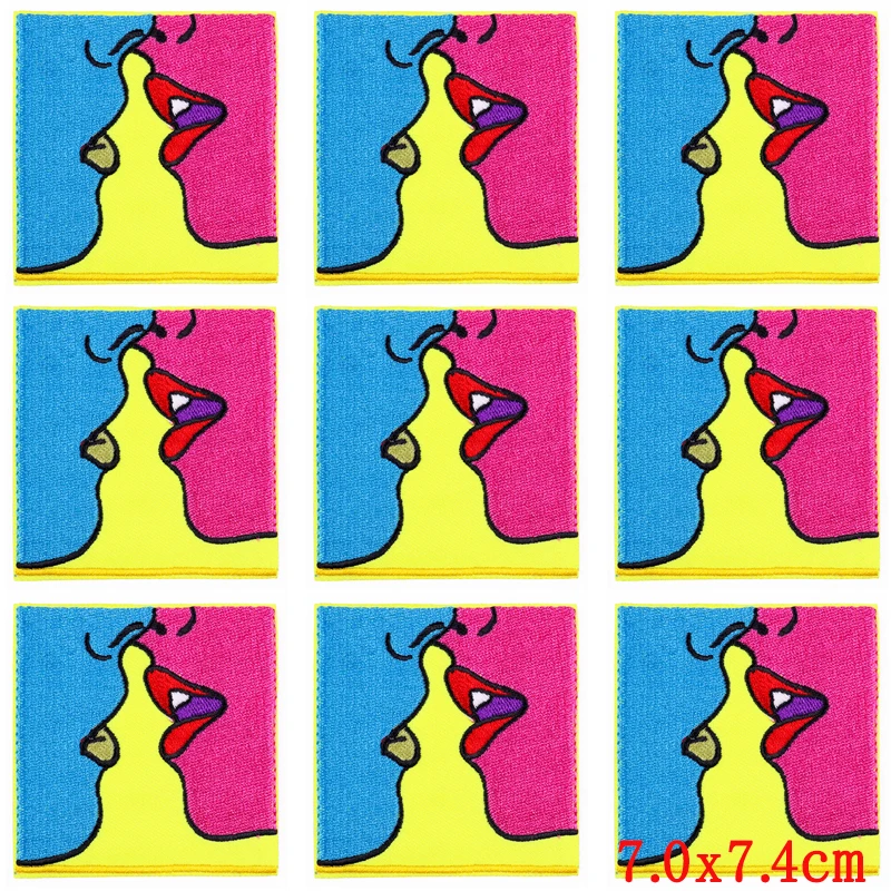 Parche bordado de dibujos animados para planchar, parches termoadhesivos para ropa, parches de flores, pegatinas de apliques, 10 Uds./lote - imagen 2