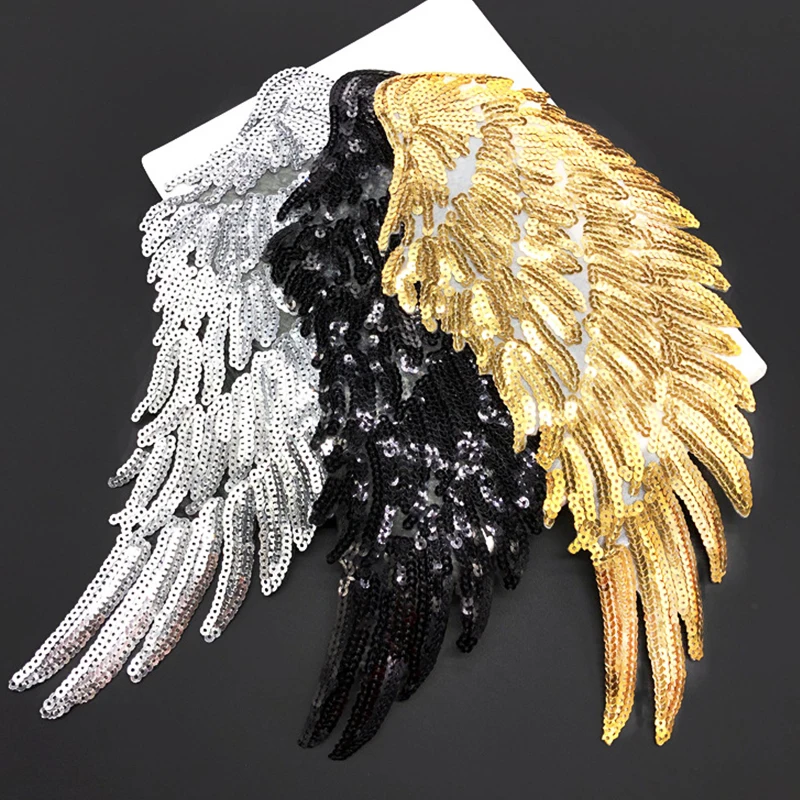 Parches de tela bordados con cuentas de ala coloridas, parches para planchar para ropa, accesorios de ropa DIY, parche para coser bordado de lentejuelas - imagen 4