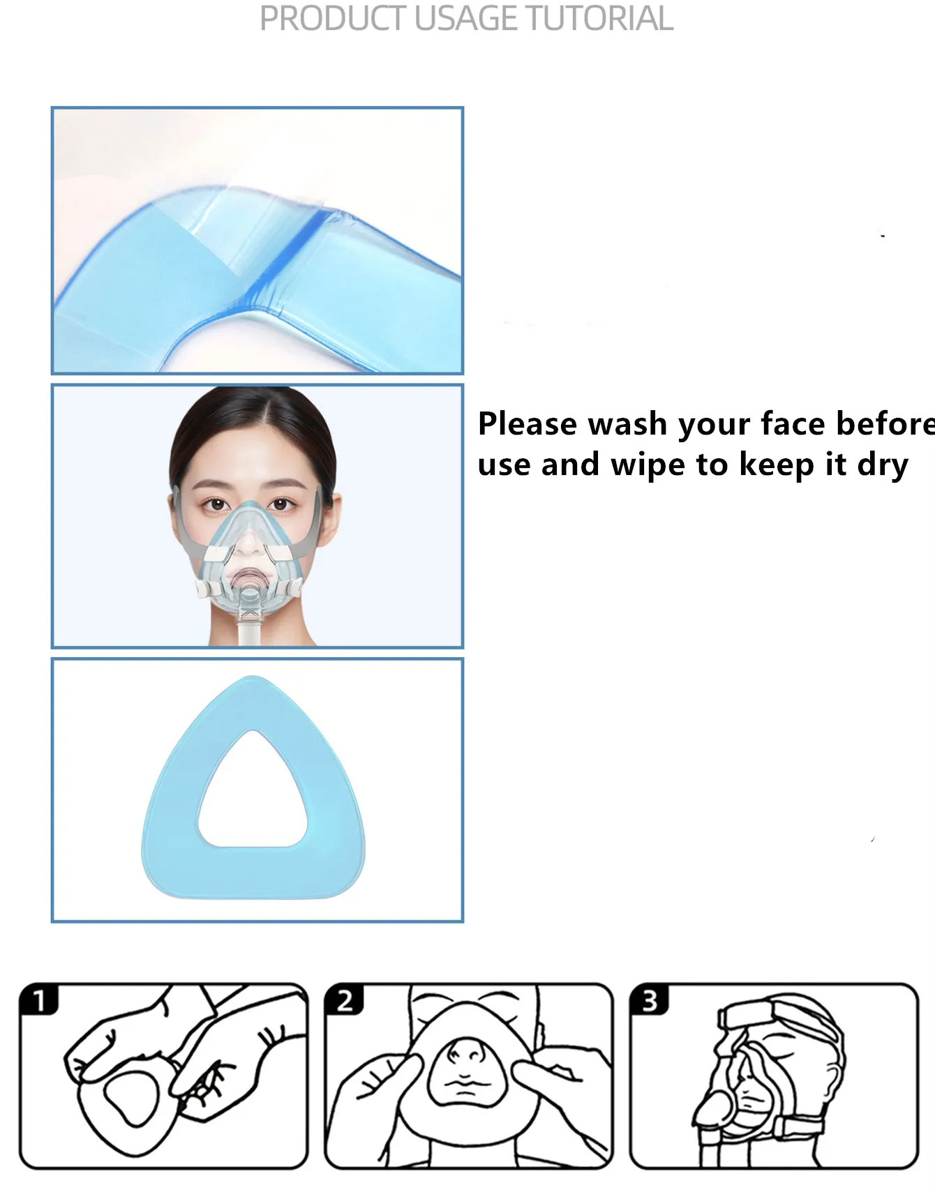 Almohadillas nasales CPAP de tamaño L, revestimientos de máscara de hidrogel para reducir fugas de aire y ampollas dolorosas, lavables - imagen 5