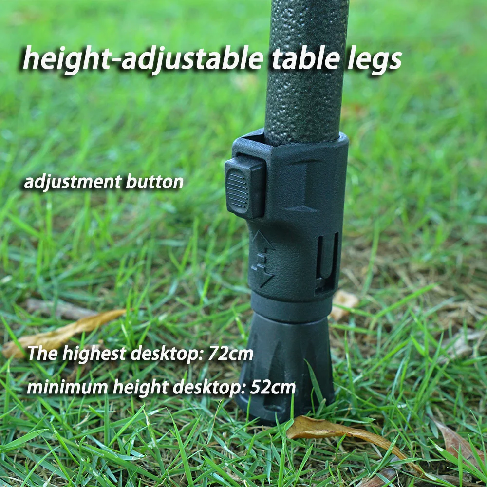 Mesa plegable de aluminio para acampada, mueble portátil de 120x60cm, altura ajustable, ideal para jardín, Picnic y exteriores - imagen 3