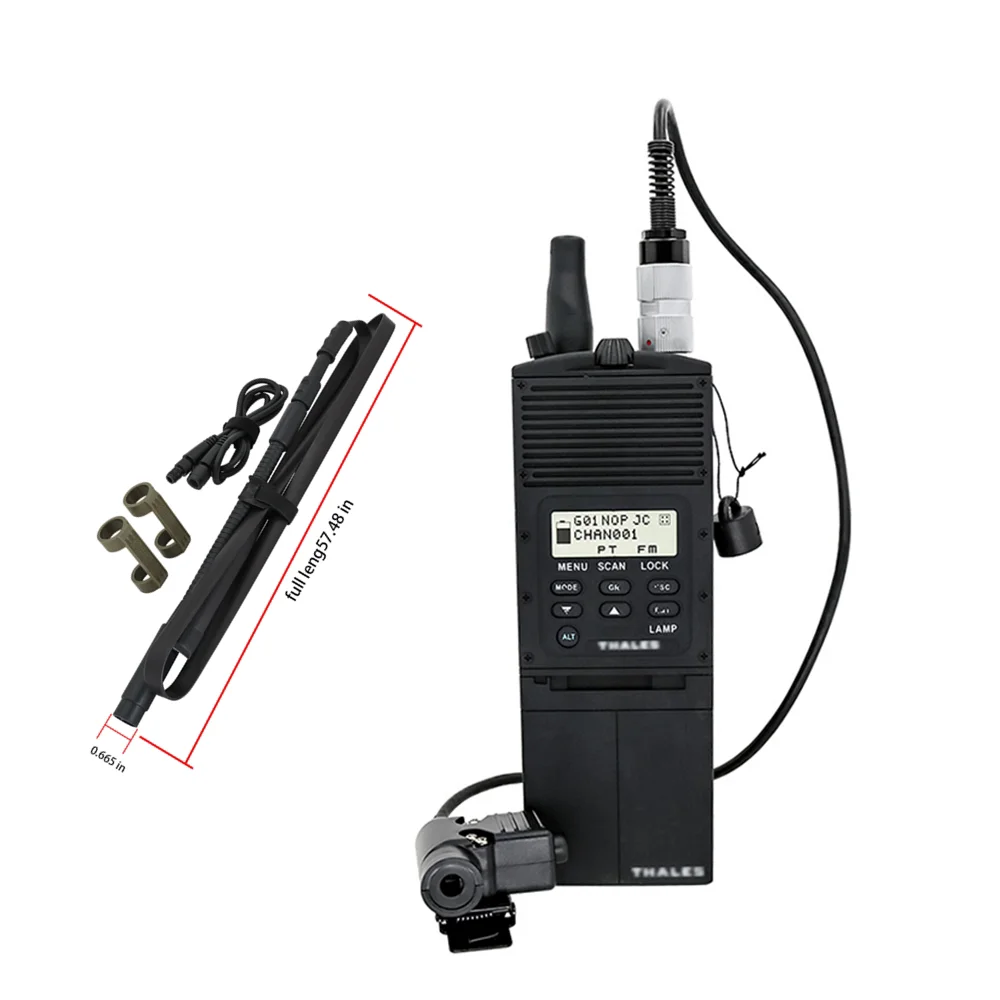 Radio táctica portátil AN/PRC148 con antena plegable y PTT U94PTT