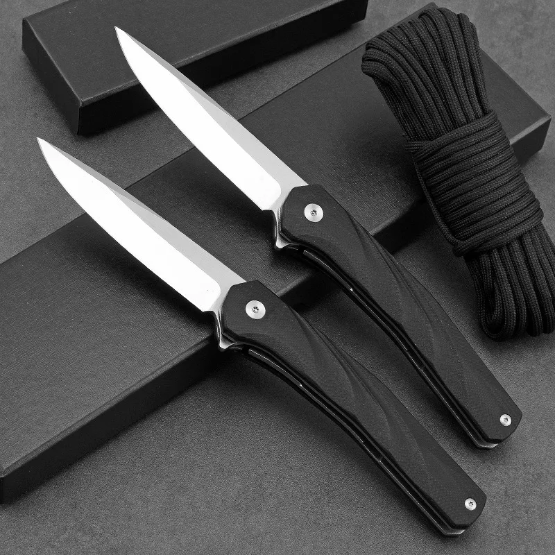 Cuchillo plegable de transporte de alta dureza, cuchillo de supervivencia en el campo, cuchillo de bolsillo portátil, cuchillo de bolsillo para exteriores con rodamiento, cuchillo G10 de apertura rápida - imagen 2