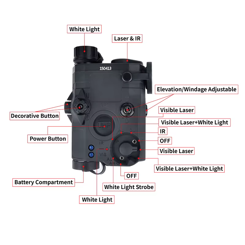 Láser táctico PEQ con linterna M600C para pistola airsoft - imagen 3