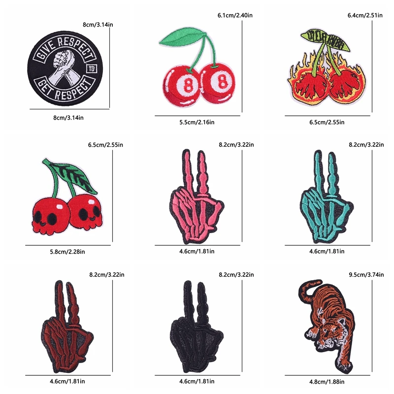Parches termoadhesivos calavera dedo rock punk para vaqueros - imagen 5