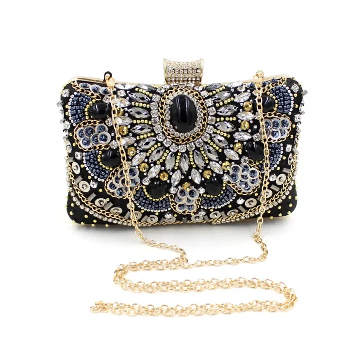 Lawaia-funda para teléfono con perlas de diamante, bolso para banquete combinado con Cheongsam, bolso para vestido de noche, bolso cruzado hecho a mano con cadena, 1 ud. - imagen 3