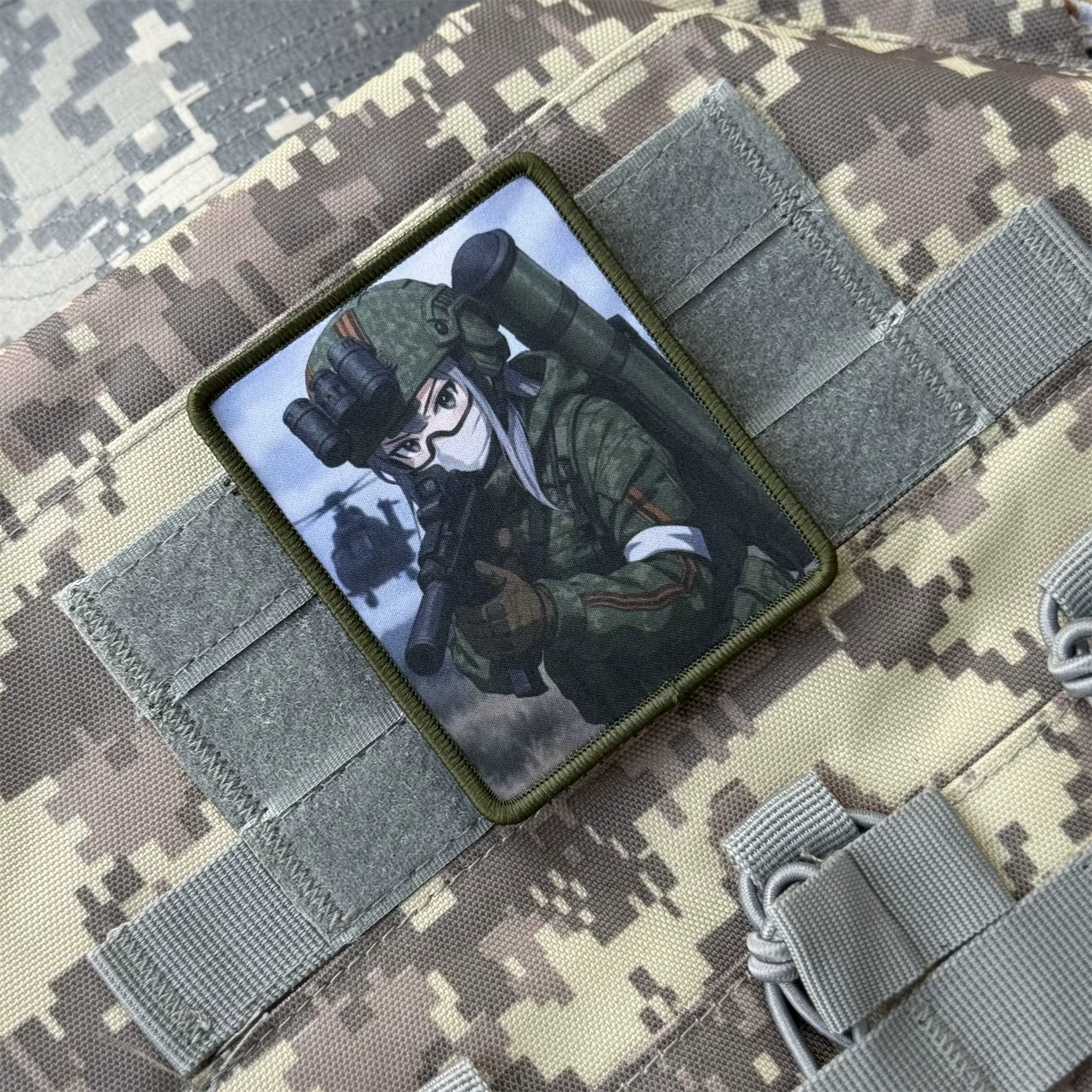 Parche táctico moral militar estilo anime con velcro para brazalete