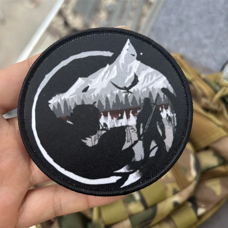 Parche de lobo militar para ropa, brazalete con estampado, gancho, insignia de moral táctica, parches, mochila - imagen 2