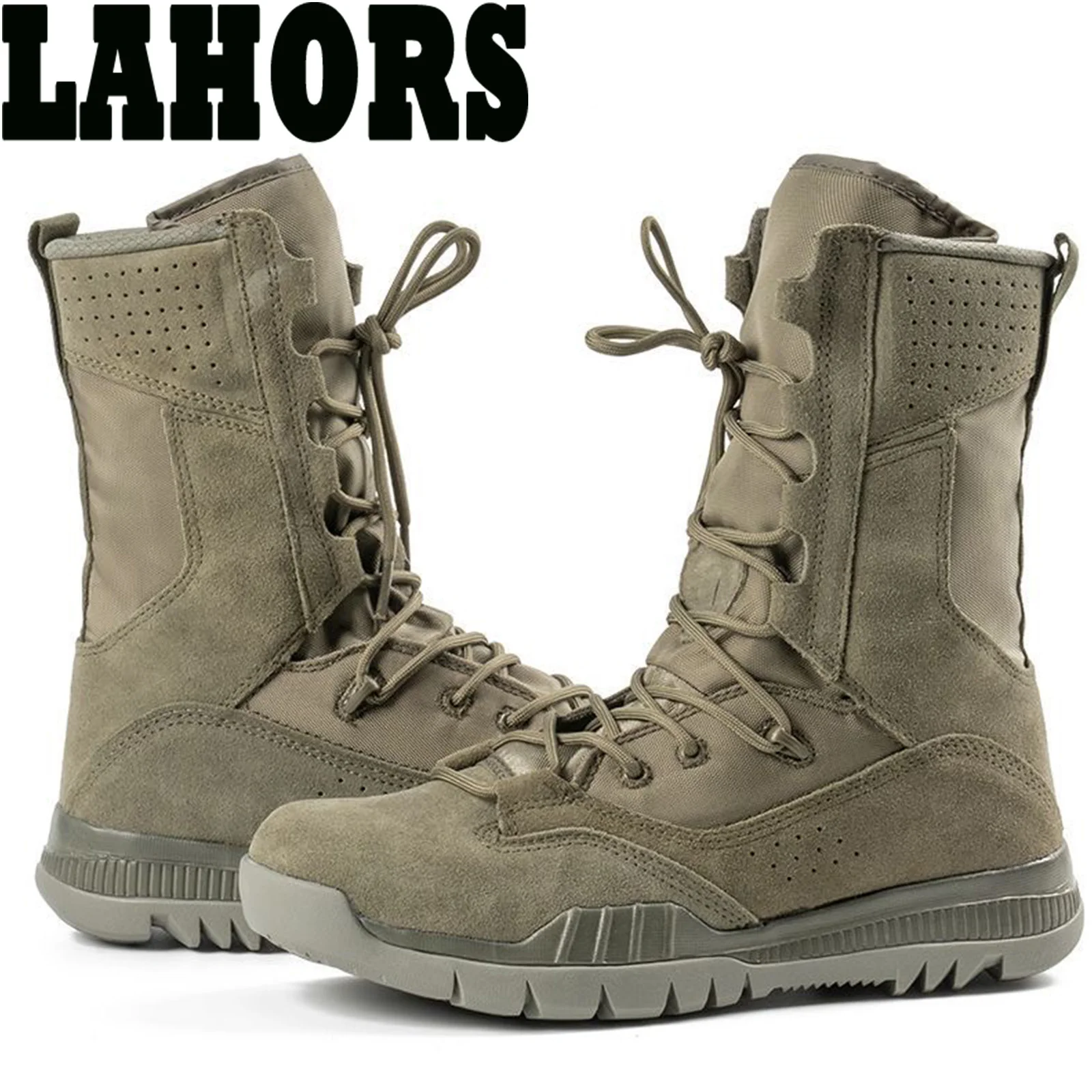 Lahors-botas de combate al aire libre para hombre, zapatos de entrenamiento de montañismo, botas tácticas impermeables ligeras, zapatos de malla para senderismo - imagen 2