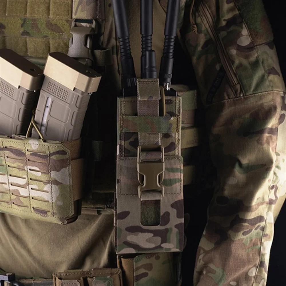 Bolsa táctica ligera Universal para Radio, chaleco para exteriores, bolsa de herramientas Molle, bolsa para walkie-talkie, bolsa protectora para Radio - imagen 5