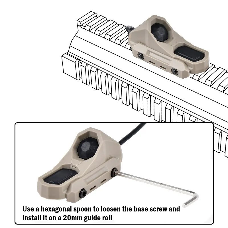 WADSN AXONUN interruptor M300M600 caza actualizado doble función interruptores de presión única m-lok Keymod Picatinny grúa enchufe láser PEQ - imagen 3