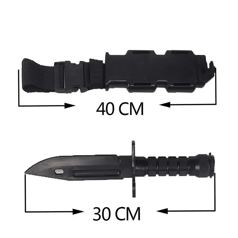 Modelo de cuchillo de juguete de goma, ventilador táctico M9 del ejército, juego CS, entrenamiento militar, accesorios de caza de bayoneta de plástico al aire libre - imagen 4
