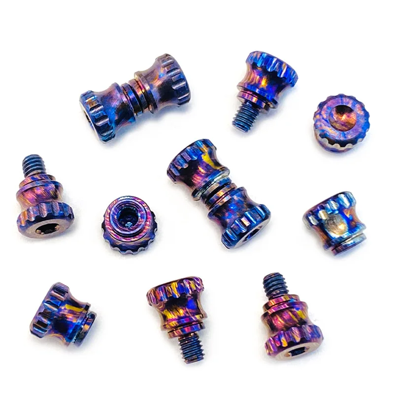 Tornillo timascus titanio empuje pulgar para cuchillo artesanal - imagen 2