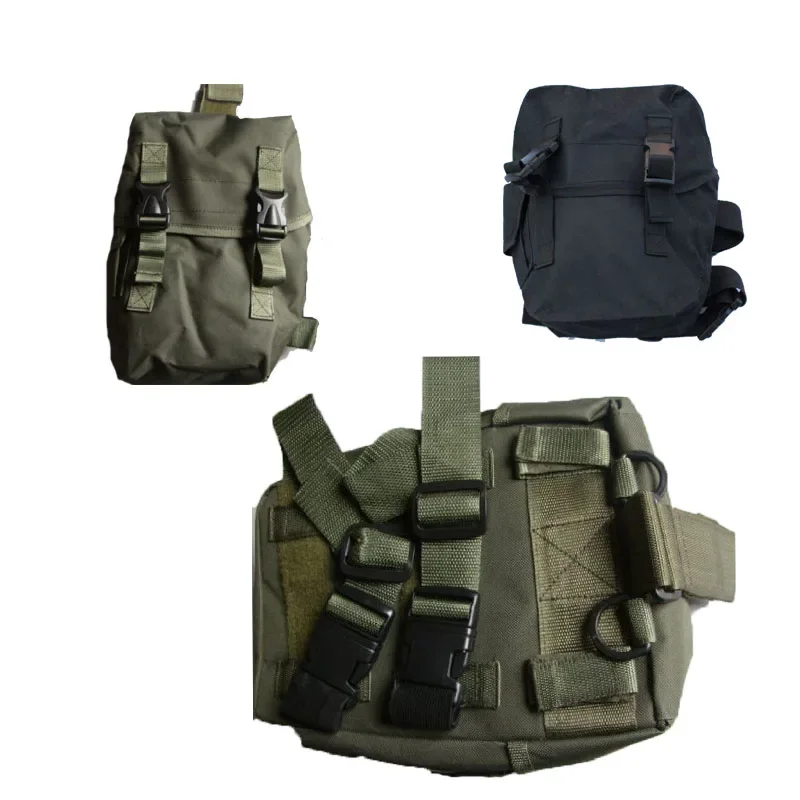 Bolsa de almacenamiento táctica negra y verde, bolsa de accesorios, bolsa de almacenamiento para pierna/cinturón/bolsa para máscara de Gas Molle, Kit para exteriores - imagen 5