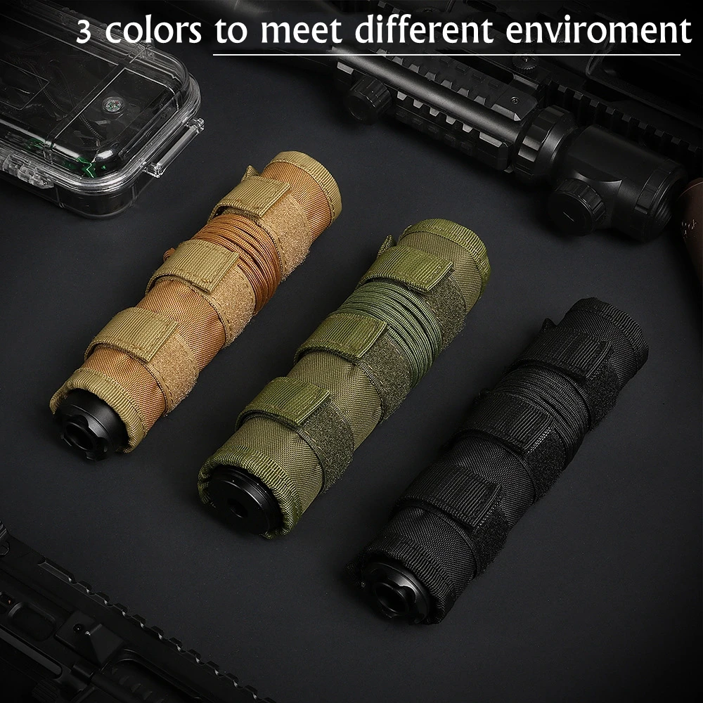 4/5/6/7/9inch Tactical Suppressor Protective Cases For Hunting Shooting Gun Protection nylon Suppressor Cover - imagen 2