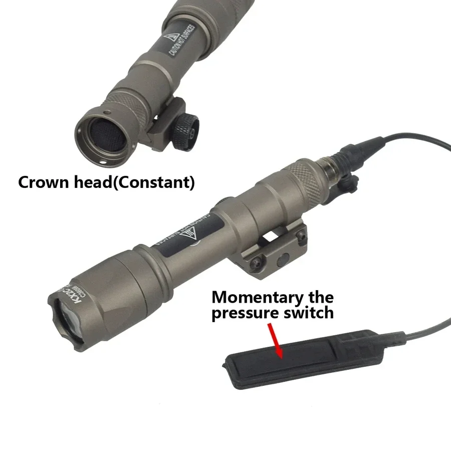 SureFire-linterna LED táctica para arma de caza, interruptor de presión de doble función, lámpara de pistola Airsoft, M600, M600B, M600C - imagen 4