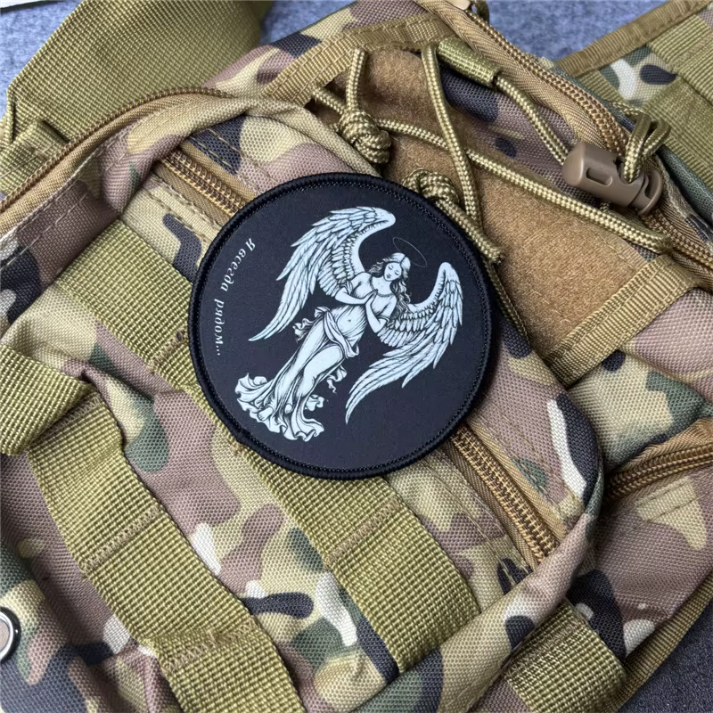 Parche táctico ángel militar con gancho y bucle para ropa mochila