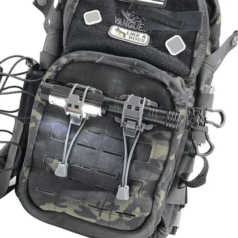 Accesorios para mochila táctica de caza al aire libre, Clip de hebilla, trípode Molle, linterna, poste, Clip fijo - imagen 5