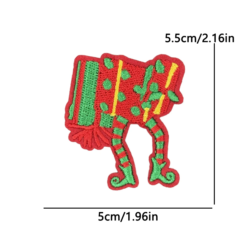 10 unids/lote parche navideño de dibujos animados chaquetas sombreros parches bordados para coser parches para planchar para ropa decoraciones festivas DIY - imagen 4