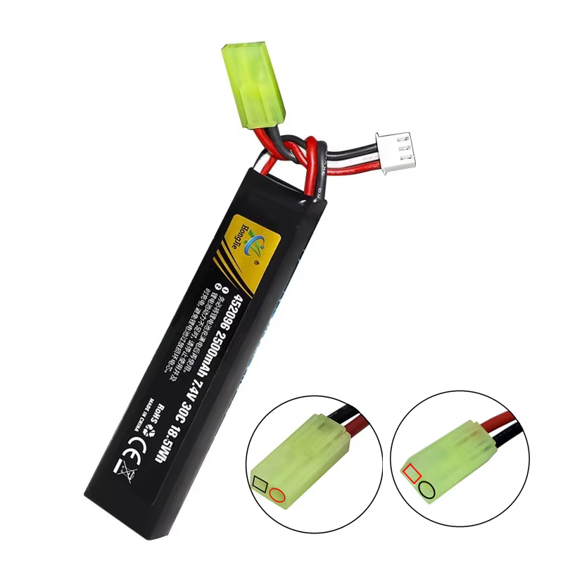 Batería Lipo 7.4V 2500mAh 2S conector Tamiya para pistola airsoft - imagen 2