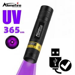 Mini linterna de luz negra Led UV de 365nm, lámpara de uñas recargable por Usb, marcador de fugas de manchas de mascotas, luces de detección de escorpión y dinero en mineral