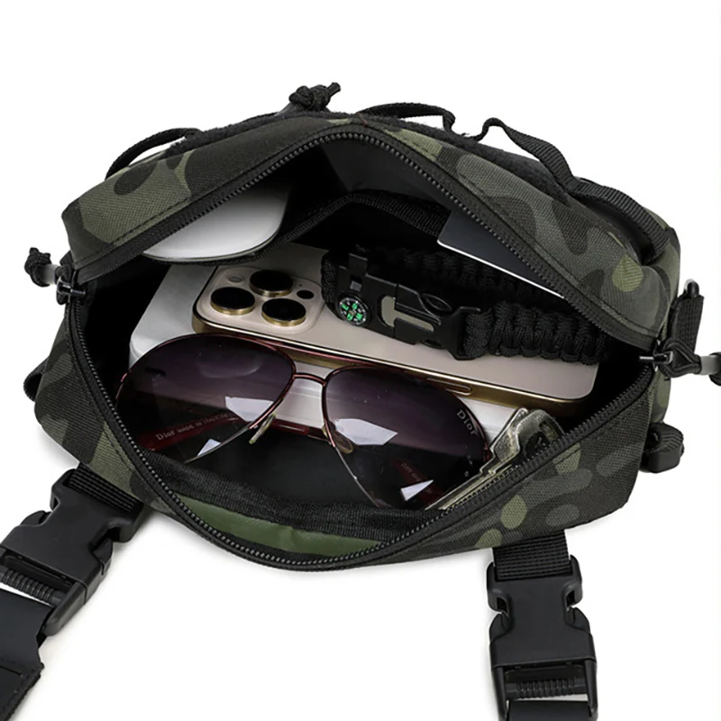 Mochila táctica Molle para escalada, paquete para acampar al aire libre, senderismo, deportes, ciclismo, bolsa, chaleco, riñonera, Señuelos de Pesca, pecho - imagen 5