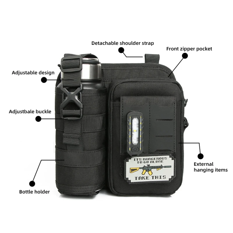 Riñonera táctica para escalada, gran capacidad, para viajes al aire libre, pesca, caza, Camping, funda para botella de agua, bolsa portátil - imagen 4