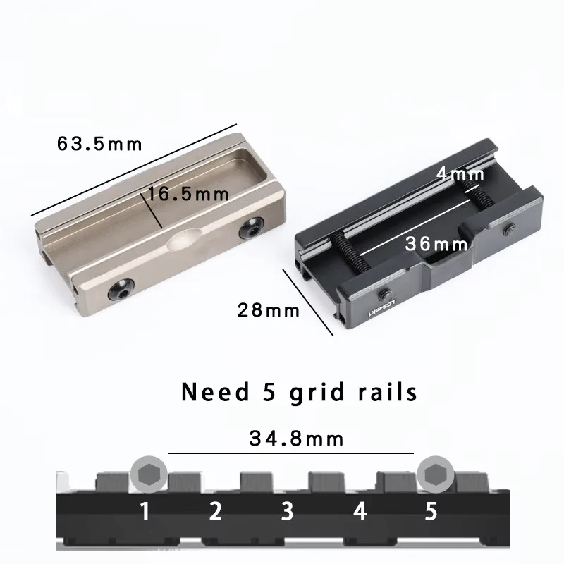 Montaje Rail Picatinny 20mm para Linterna Surefire M300A M600C Airsoft - imagen 4