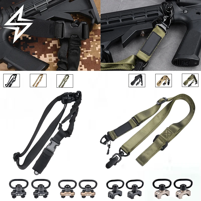 Hebilla de Correa Táctica QD de Metal, Accesorio de Rifle de Aluminio, Soporte de Riel Mlok, Adaptador de Correa de Hombro de un Solo Punto Compatible con Picatinny