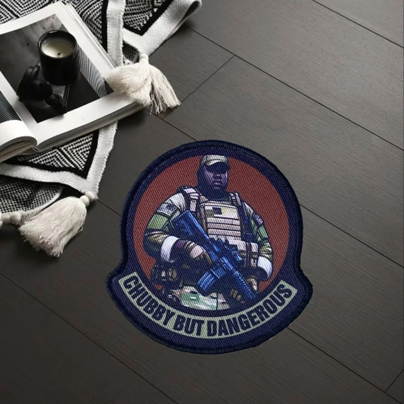 Parches regordetes pero peligrosos tácticas militares insignia de moral impresión gancho y bucle mochila ropa pegatina decorativa brazalete - imagen 3