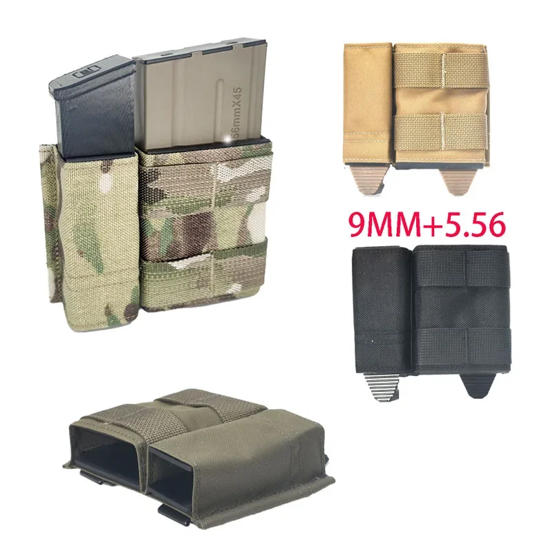 Bolsas tácticas Molle Mag con doble bolsa lateral de 5,56 + 9MM