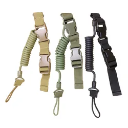 Cordón elástico antipérdida táctico, correa de seguridad con resorte, cuerda para llavero, cadena, linterna, accesorios de caza