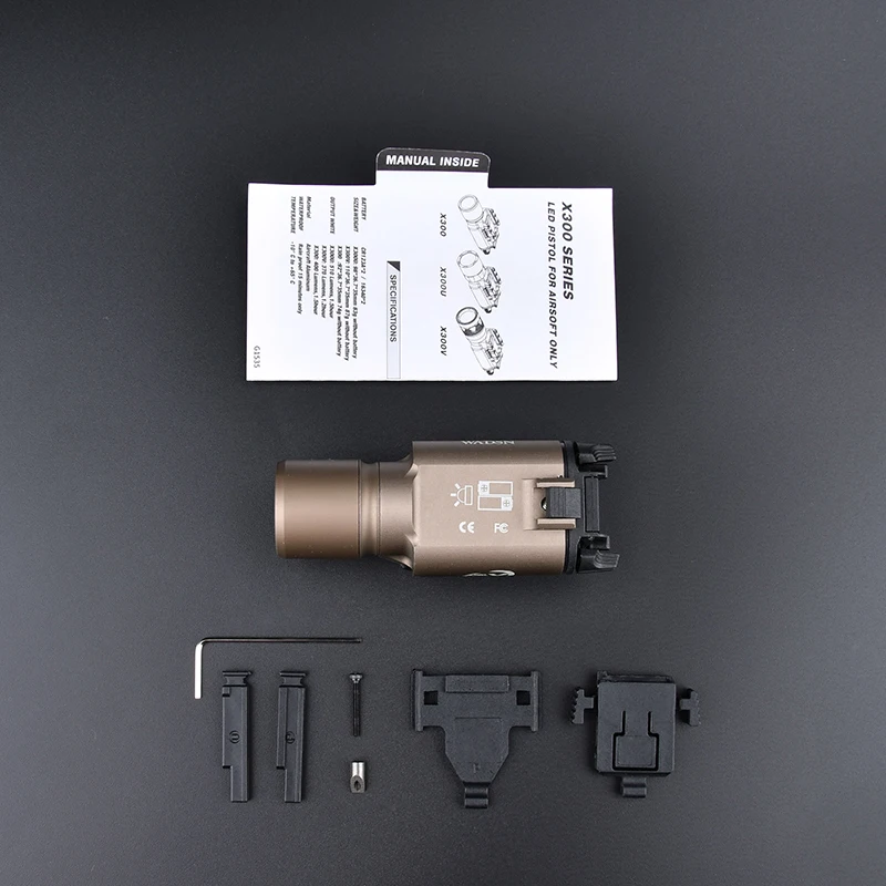 Surefir-linterna táctica X300, Arma de Metal estroboscópica, pistola de explorador, luz LED, accesorios de caza al aire libre, equipos F - imagen 3