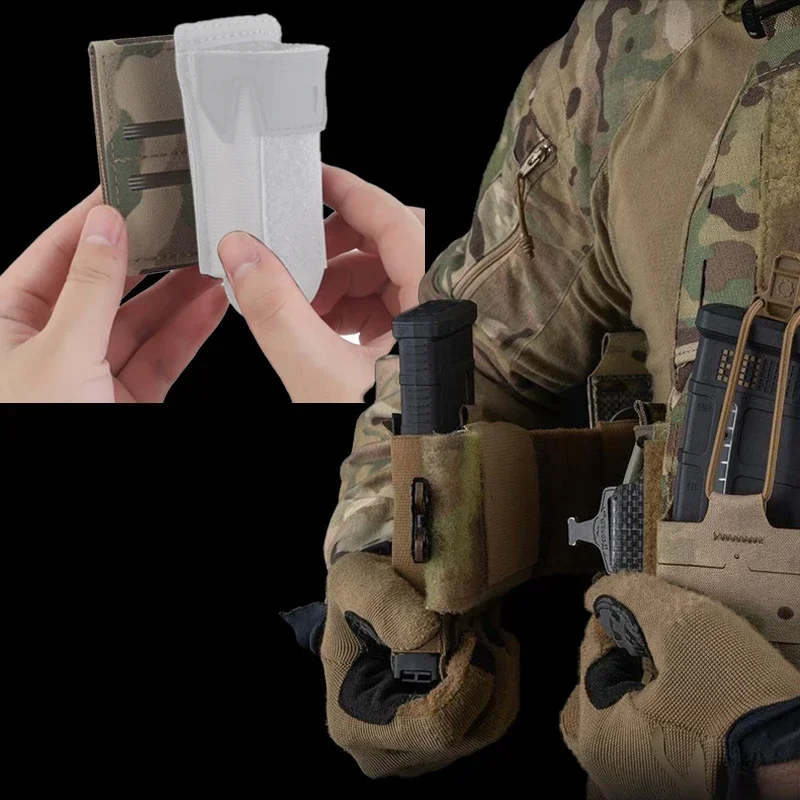 Panel de faja táctica estilo AXL de una sola fila, placa MOLLE, hebilla de parche mágico, liberación rápida para chaleco de caza, bolsa Airsoft para tiro - imagen 5