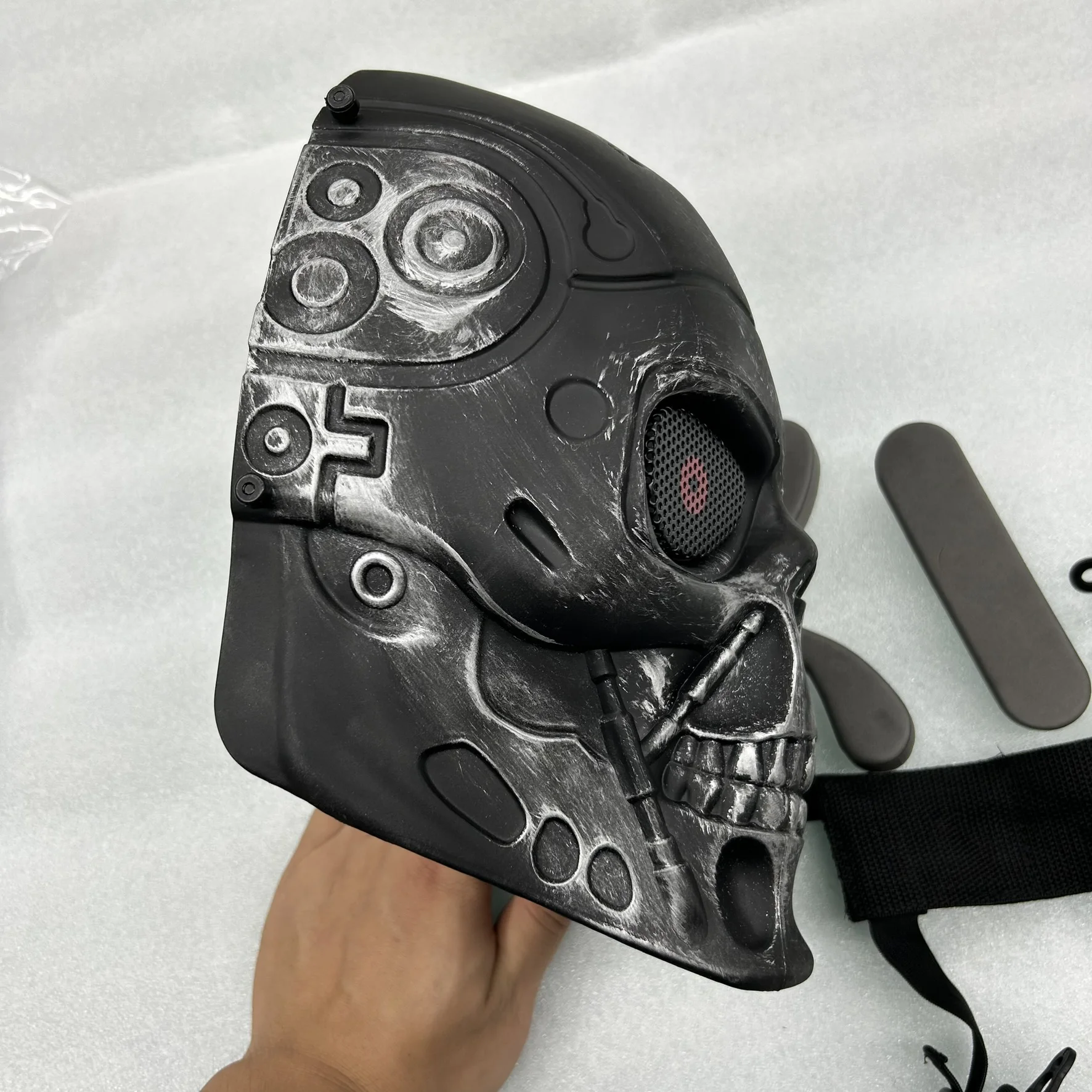 Mascarilla táctica Airsoft para acampar al aire libre y motociclismo - Estilo de terror inspirado en Terminator - imagen 3